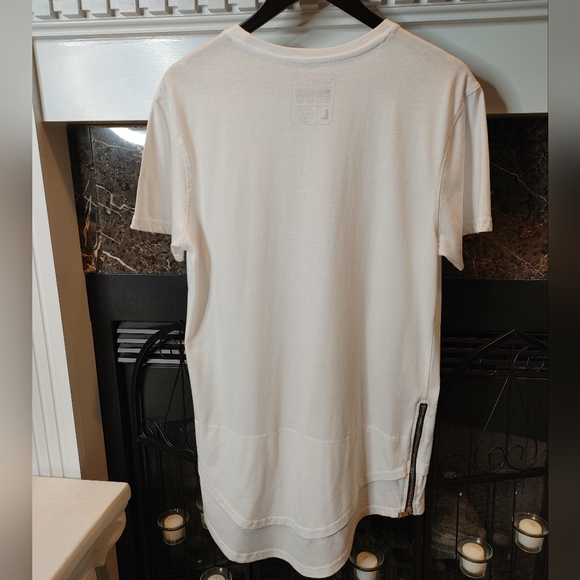 SMOKE RISE MENS JA6160 ZIP DETAIL SHIRT, WHITE L - Picture 4 of 7